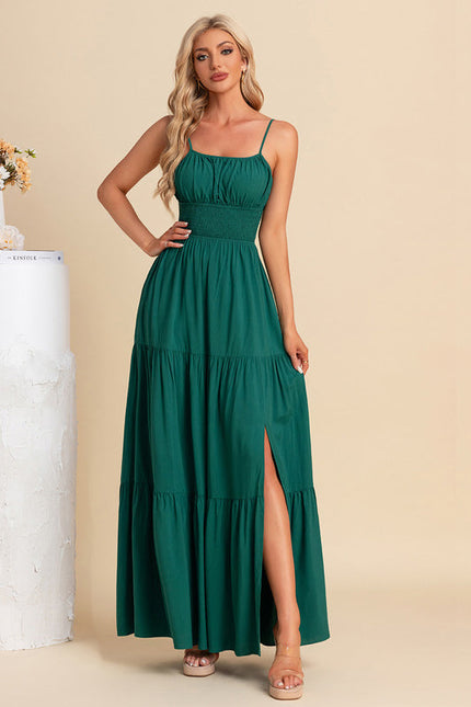 Robe Maxi Émeraude À Volants - gallery 5