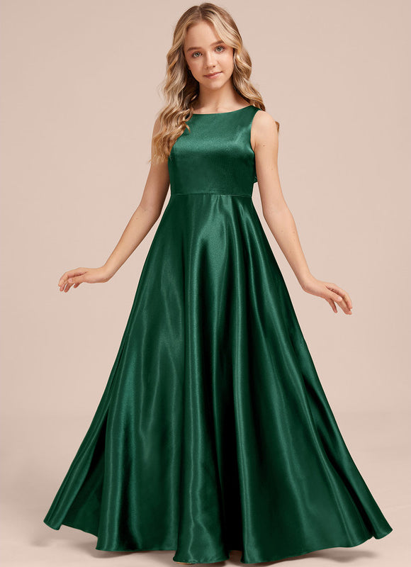 Robe Satin Vert Bouteille - gallery 3