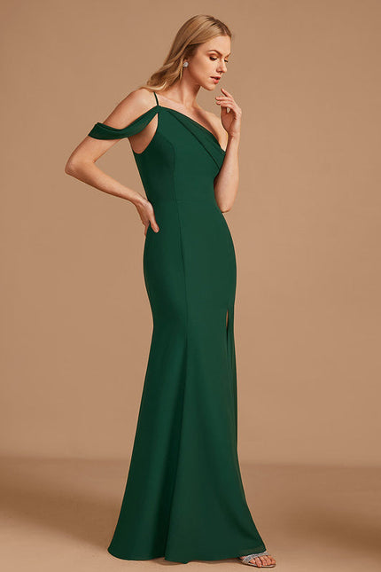 Robe Élégante Asymétrique Verte Chic - gallery 4