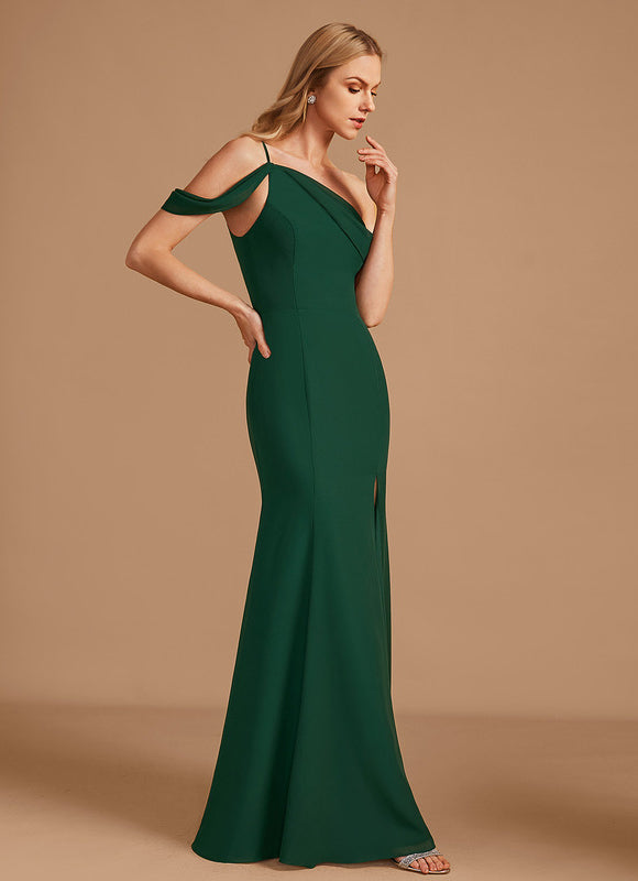 Robe Élégante Asymétrique Verte Chic - gallery 4