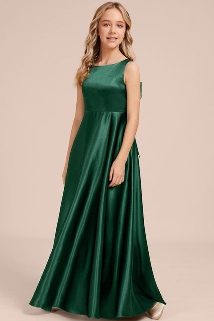 Robe Satin Vert Bouteille - gallery 2