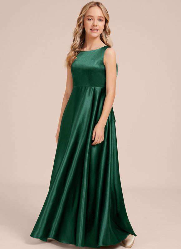 Robe Satin Vert Bouteille - gallery 2
