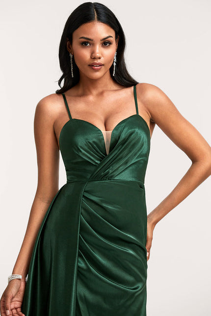 Robe Vert Kaki Satin - gallery 3