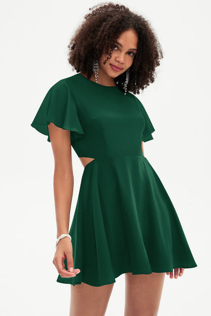Robe Cocktail Vert Canard - gallery 2
