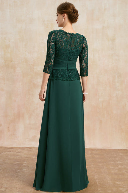 Robe Élégante En Dentelle Verte - gallery 5