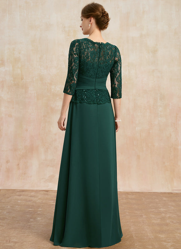 Robe Élégante En Dentelle Verte - gallery 5