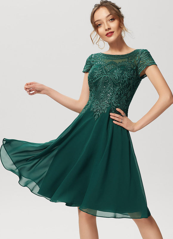 Robe Longue Verte À Broderies - gallery 1
