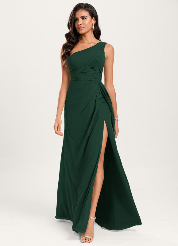 Robe Longue Vert Sapin Élégante - gallery 5