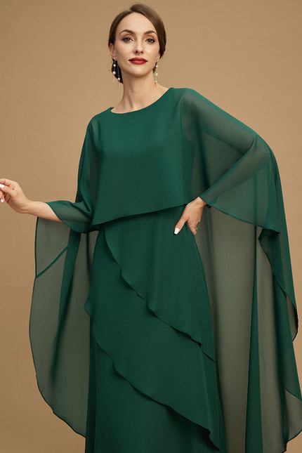Robe Fluide Chic À Manches Cape - gallery 2