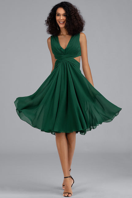 Robe Trapèze Chic Émeraude Fluide - gallery 3