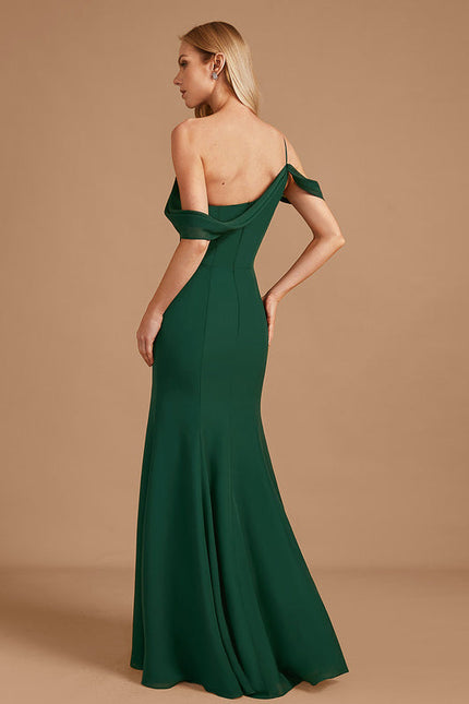 Robe Élégante Asymétrique Verte Chic - gallery 3