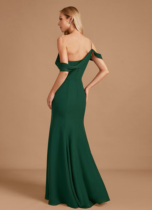 Robe Élégante Asymétrique Verte Chic - gallery 3