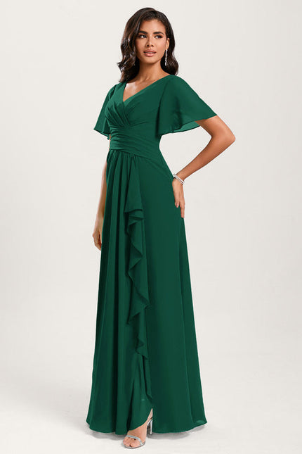 Robe Demoiselle D'Honneur Volants Verts - gallery 3