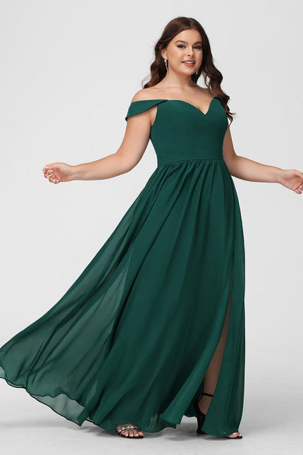 Robe Longue Vert Émeraude À Fente - gallery 7