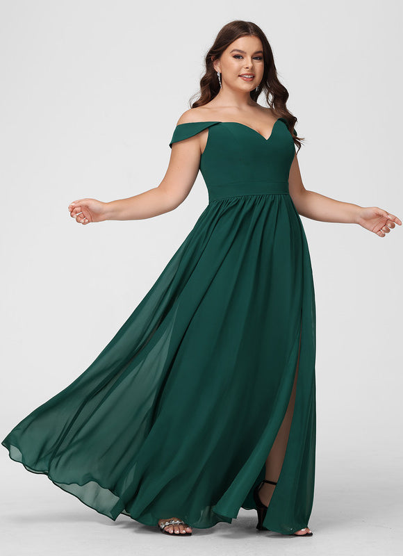 Robe Longue Vert Émeraude À Fente - gallery 7