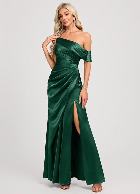 Robe Longue Asymétrique Verte - gallery 2
