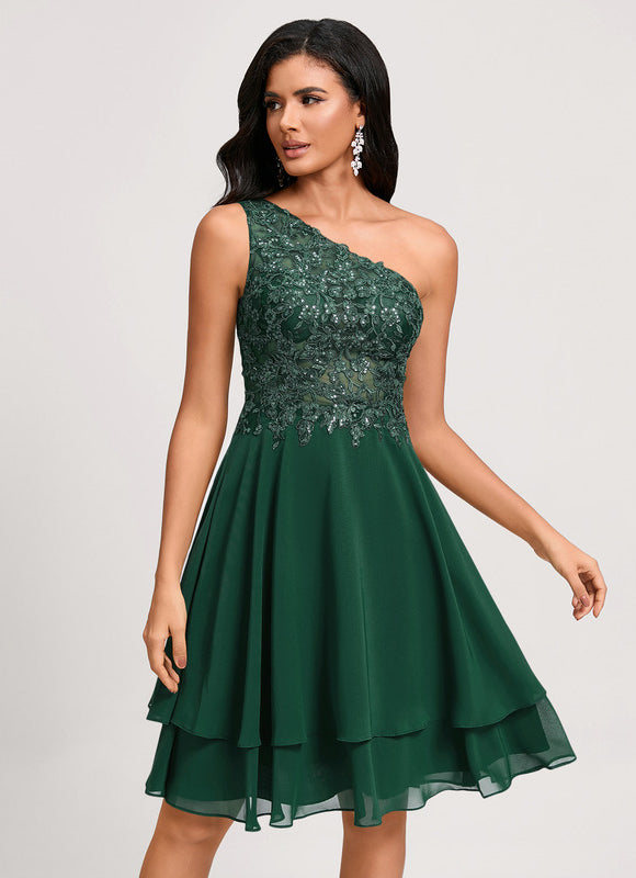 Robe Longue Verte À Volants - gallery 5