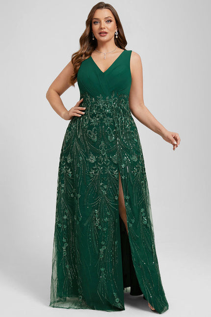 Robe Longue Verte À Paillettes - gallery 8