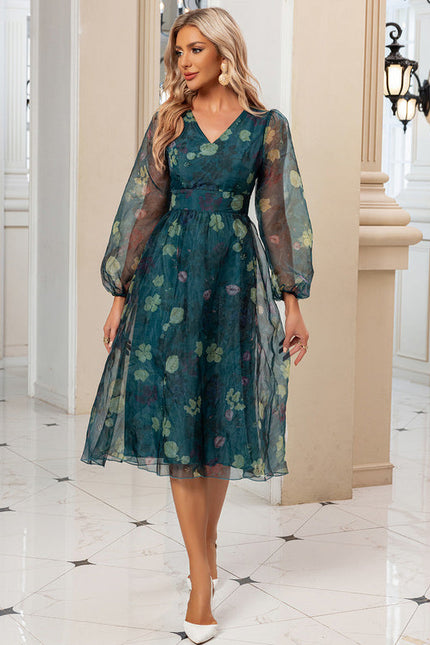 Robe Midi Organza Fleurs Délicates - gallery 3