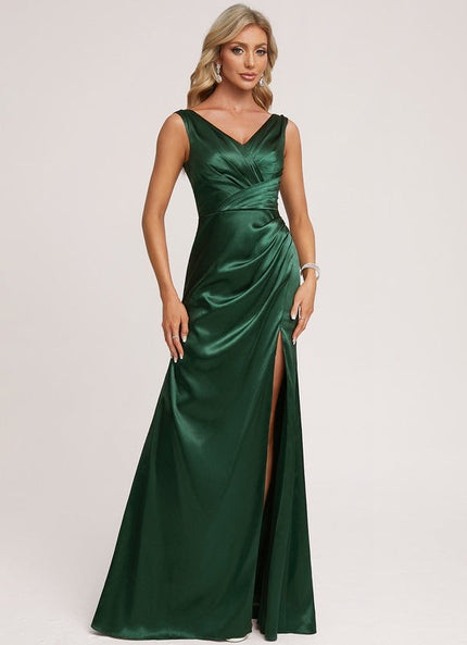 Robe Vert Kaki Satin