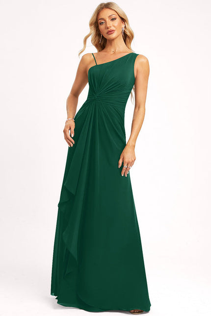 Robe Élégante Asymétrique Verte Chic - gallery 4