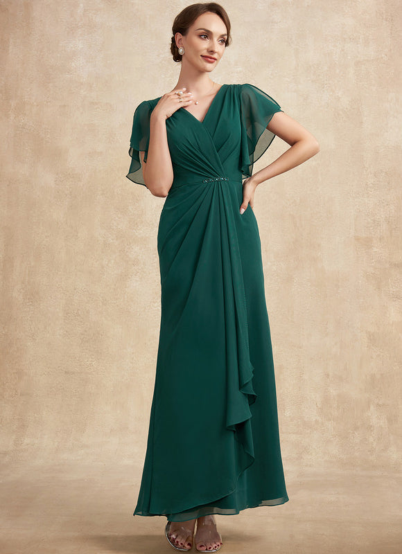 Robe Fluide Chic Col V Émeraude - gallery 1