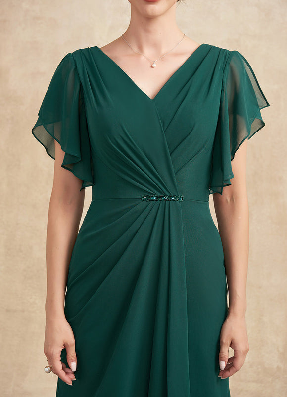 Robe Fluide Chic Col V Émeraude - gallery 7