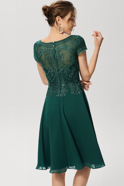 Robe Longue Verte À Broderies - gallery 3