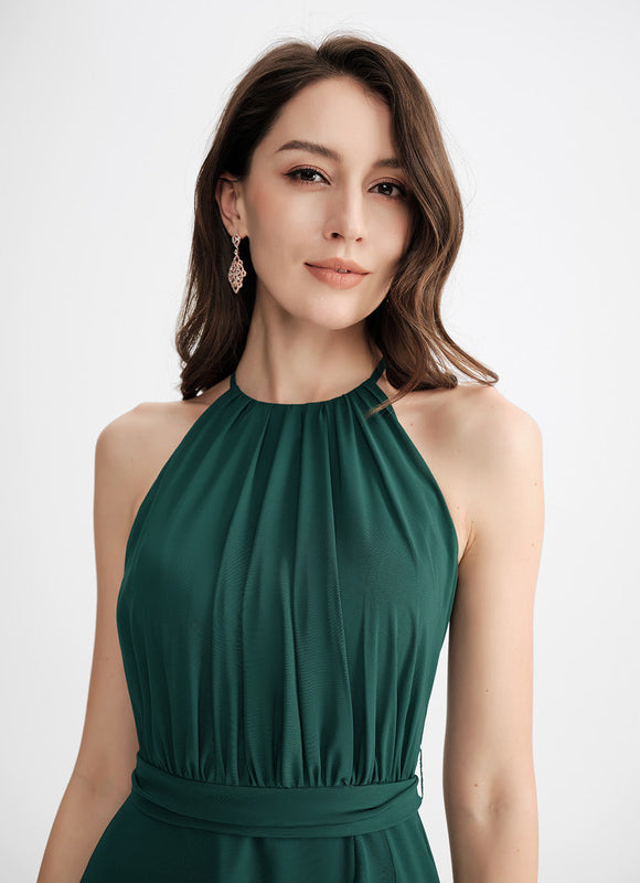 Robe Fluide Chic À Volants Verts - gallery 7