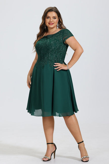 Robe De Soirée Dentelle Verte - gallery 8