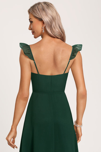 Robe Fluide Chic À Volants Verts - gallery 6