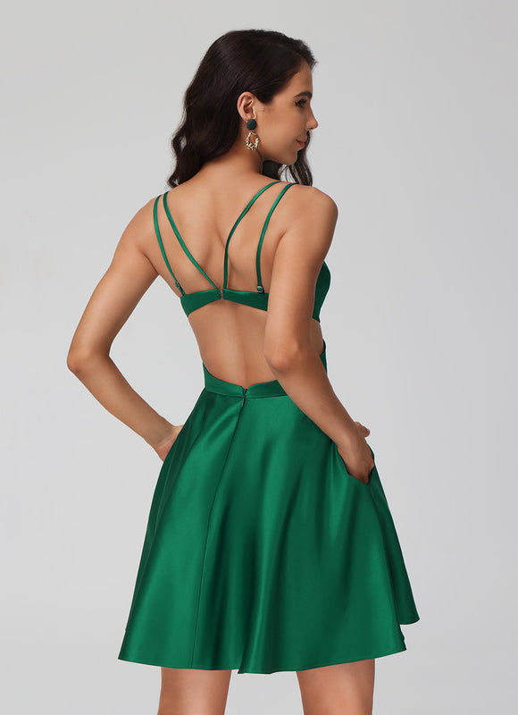 Robe Verte À Taille Cintrée Chic - gallery 5