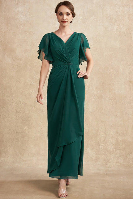 Robe Fluide Chic Col V Émeraude