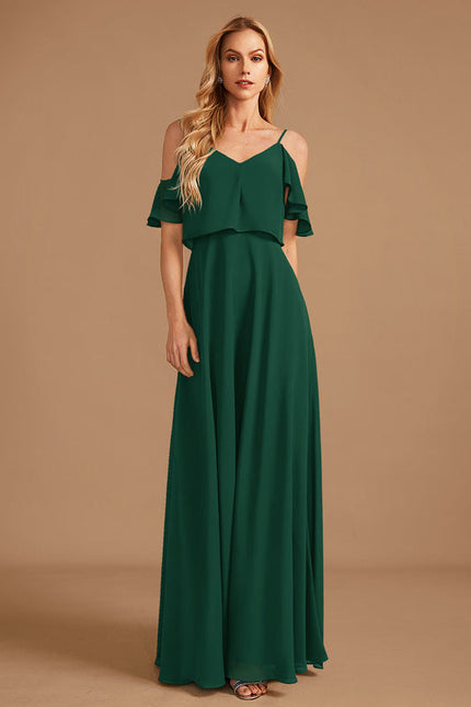 Robe Demoiselle D'Honneur Volants Verts - gallery 1
