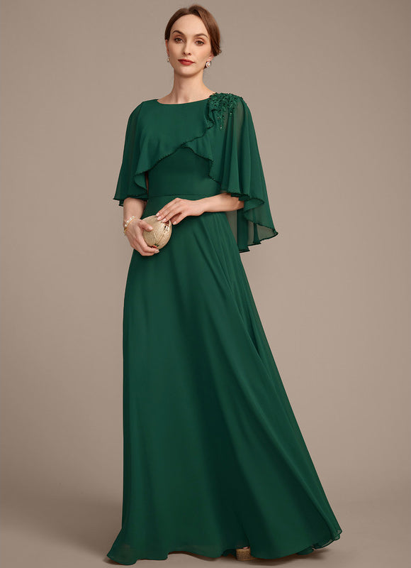 Robe Élégante Mousseline Verte Fluide - gallery 4