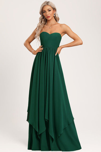 Robe Longue Vert Émeraude À Manches Cape - gallery 2