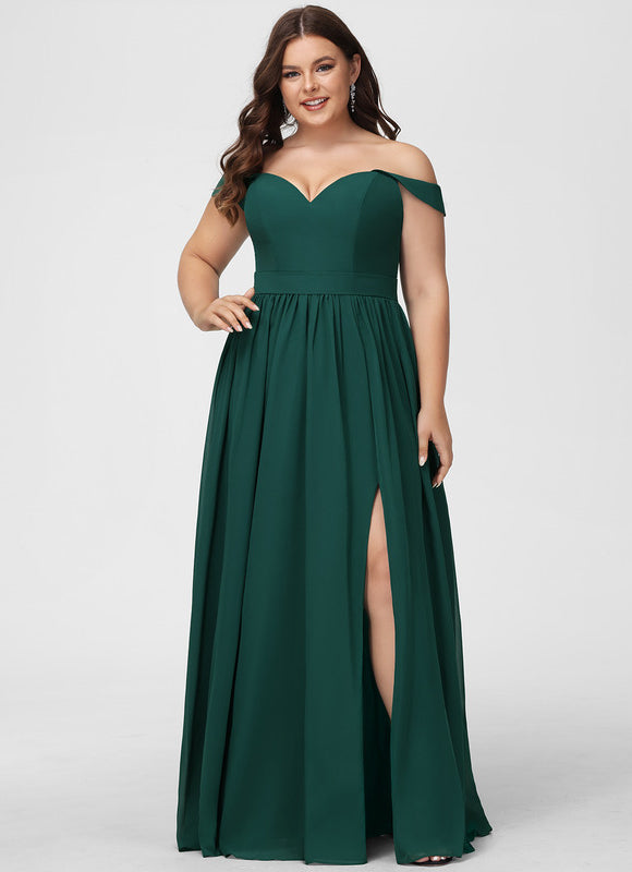 Robe Longue Vert Émeraude À Fente - gallery 6