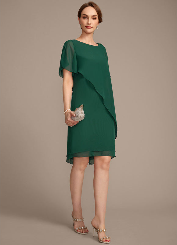 Robe Chic Mousseline Vert Élégant - gallery 4