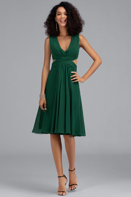 Robe Trapèze Chic Émeraude Fluide - gallery 5