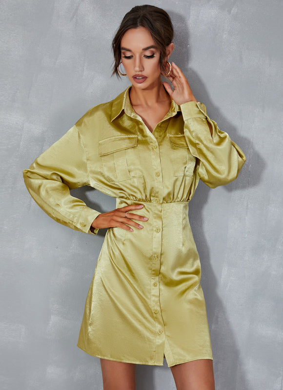 Robe Chemise Verte Femme