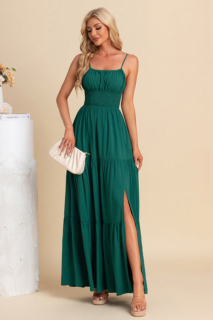 Robe Maxi Émeraude À Volants - gallery 4