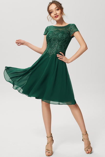 Robe De Soirée Dentelle Verte - gallery 2