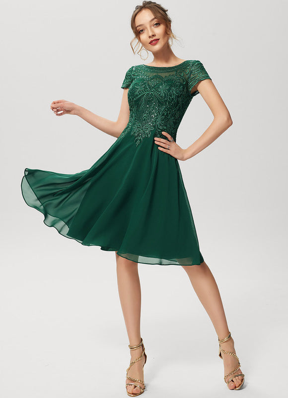 Robe De Soirée Dentelle Verte - gallery 2