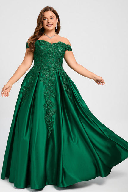 Robe De Bal Verte Satinée - gallery 4