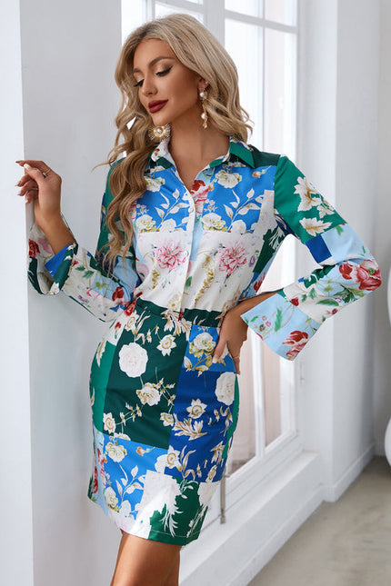Robe Chic Imprimée À Manches Longues
