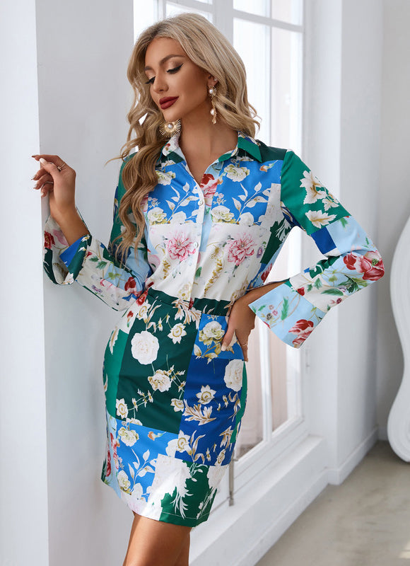 Robe Chic Imprimée À Manches Longues