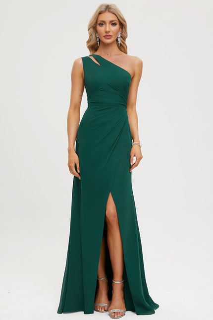 Robe Asymétrique Chic Émeraude Élégante - gallery 7