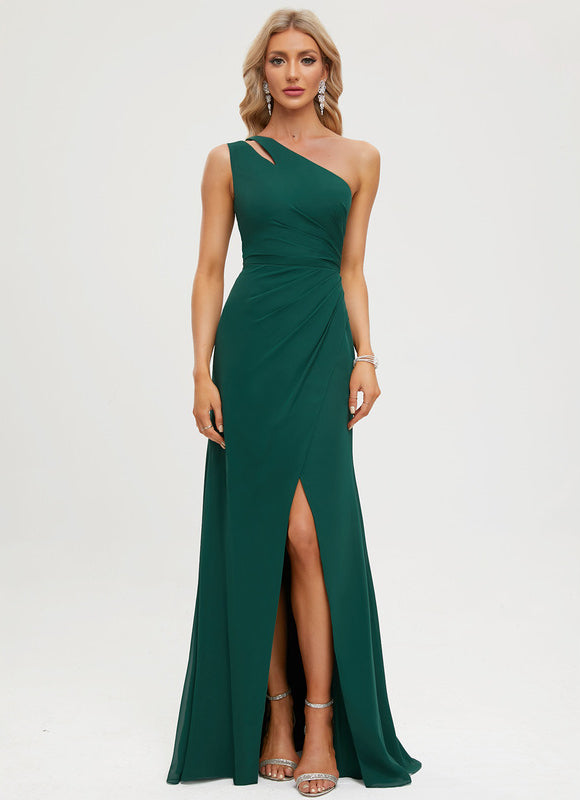 Robe Asymétrique Chic Émeraude Élégante - gallery 7