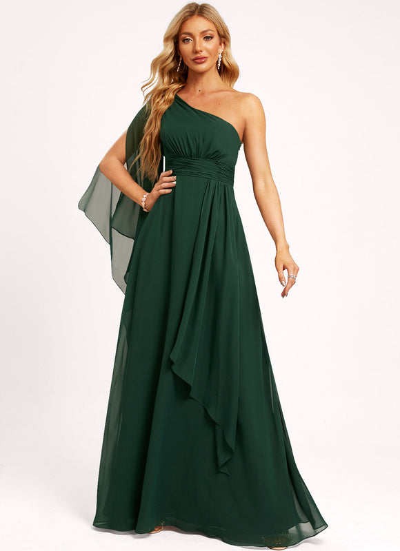 Robe Longue Vert Sapin Élégante - gallery 2