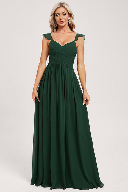 Robe Demoiselle D'Honneur Volants Verts - gallery 2